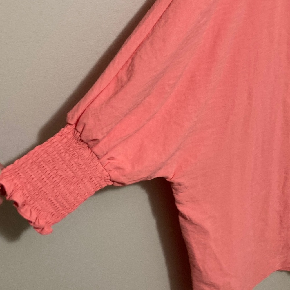 Women’s Coral Crush Half Sleeve Oversized Top, Size Large - Picture 5 of 7